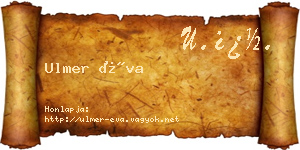 Ulmer Éva névjegykártya